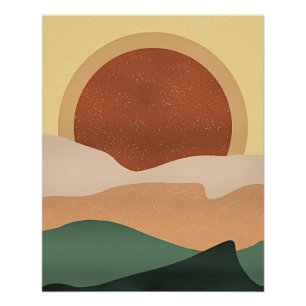 Abstract Sunrise, minimalism, Poster