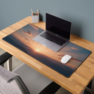 Abstract Sunrise with Hopeful Horizon Desk Mat
