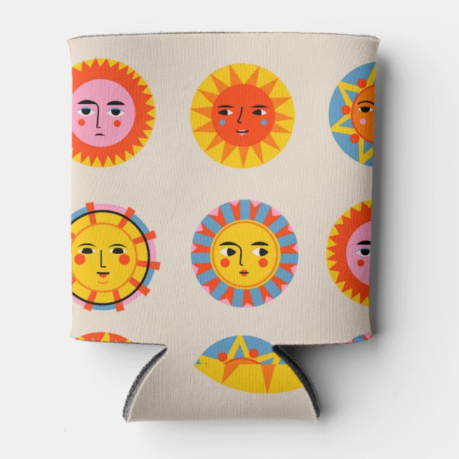 Abstract suns: ethnic seamless pattern. can cooler (Front)