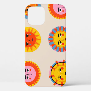 Abstract suns: ethnic seamless pattern. iPhone 12 case