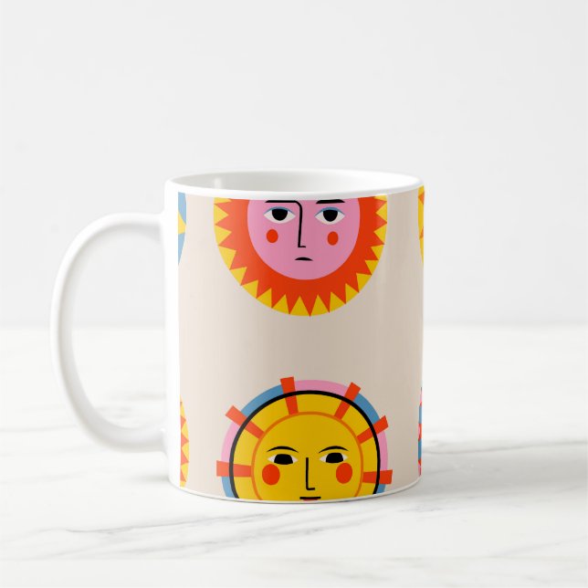 Abstract suns: ethnic seamless pattern. coffee mug (Left)