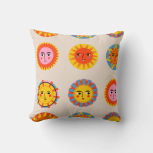 Abstract suns: ethnic seamless pattern. cushion