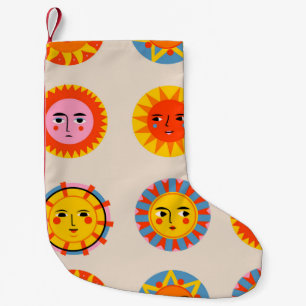 Abstract suns: ethnic seamless pattern. small christmas stocking