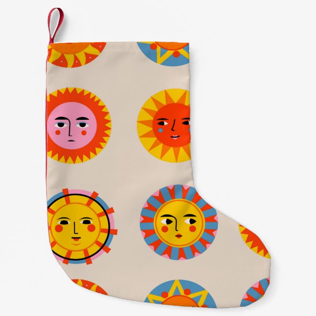 Abstract suns: ethnic seamless pattern. small christmas stocking (Front)
