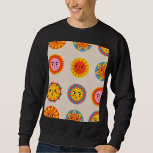 Abstract suns: ethnic seamless pattern. sweatshirt