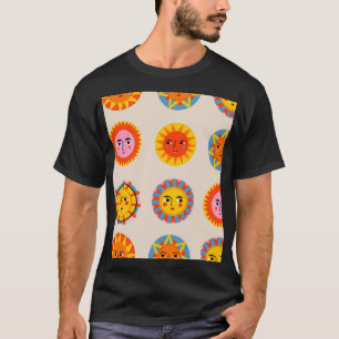 Abstract suns: ethnic seamless pattern. T-Shirt