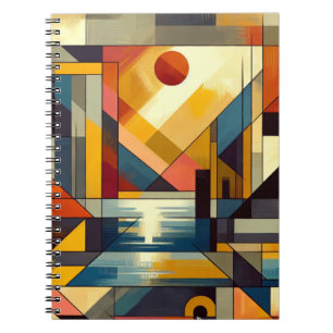Abstract sunset art design notebook