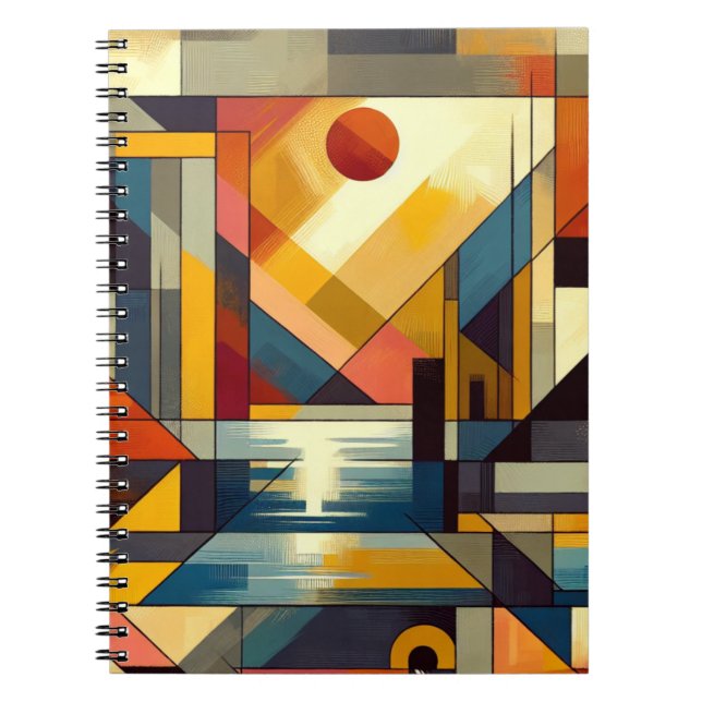 Abstract sunset art design notebook (Front)