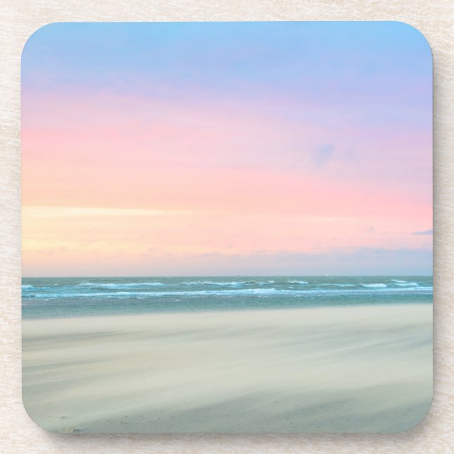 Abstract sunset at the beach in the Hague Coaster (Front)