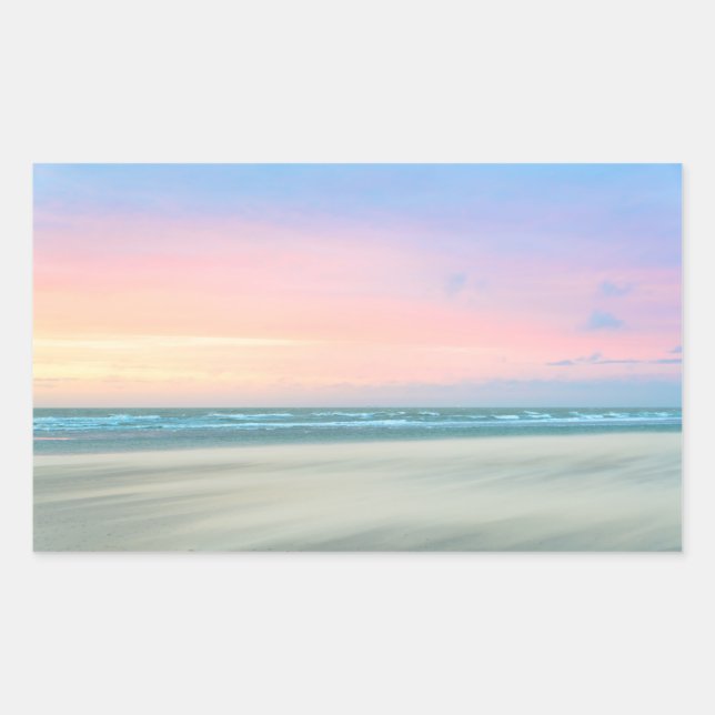 Abstract sunset at the beach in the Hague Rectangular Sticker (Front)