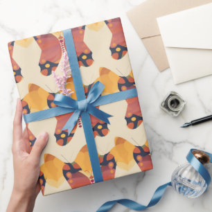 Abstract Sunset Butterfly Pattern Wrapping Paper