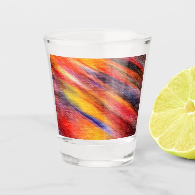 Abstract Sunset Colour Shot Glass (Front)