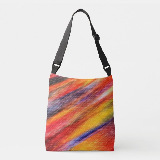 Abstract Sunset Colours Crossbody Bag (Front)