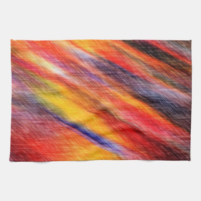Abstract Sunset Colours Kitchen Towel (Horizontal)