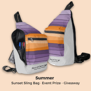 Abstract Sunset Event Custom Tagline Company Name Sling Bag