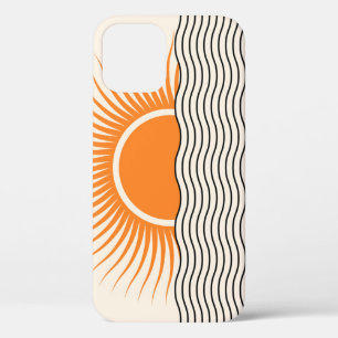 Abstract sunset: geometric boho decor. iPhone 12 case