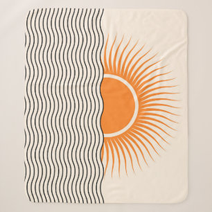 Abstract sunset: geometric boho decor. sherpa blanket