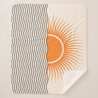 Abstract sunset: geometric boho decor. sherpa blanket