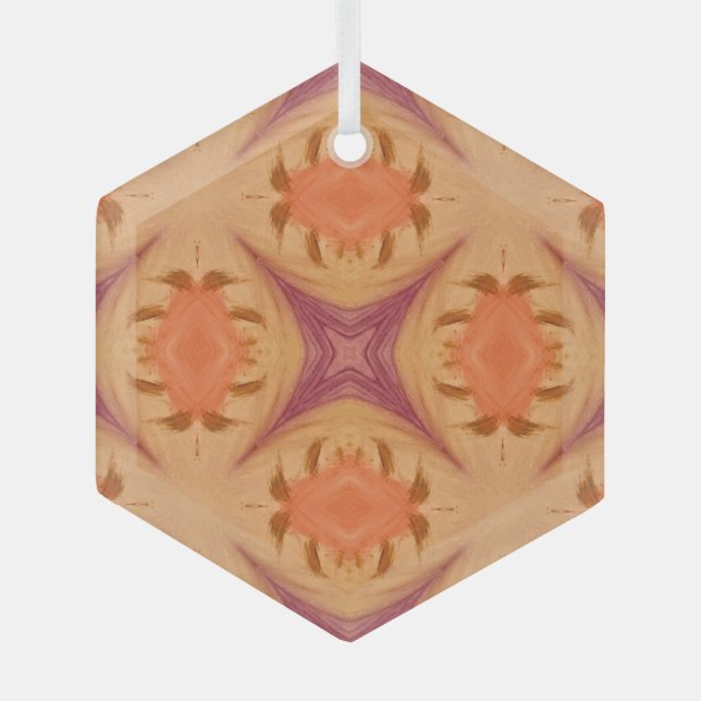 Abstract Sunset   Glass Tree Decoration (Front)