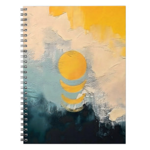 Abstract Sunset – Golden Calm Over Horizons Notebook
