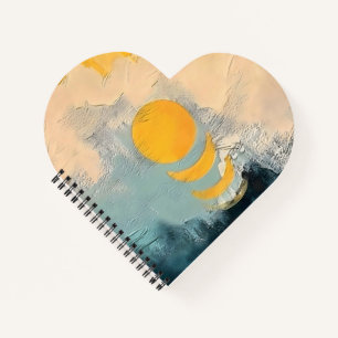 Abstract Sunset – Golden Calm Over Horizons Notebook