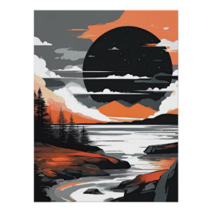 Abstract Sunset Poster
