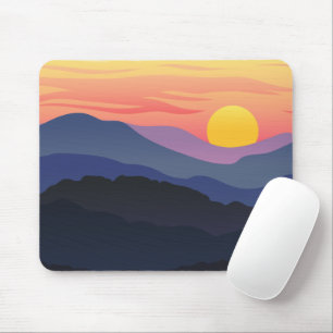 Abstract Sunset View Pattern Mouse Pad