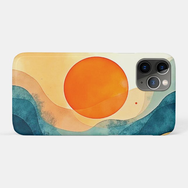 Abstract Sunset Waves Art Case-Mate iPhone Case (Back (Horizontal))