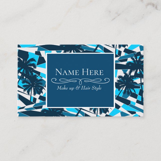 Abstract surf palm trees business card (Front)