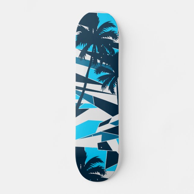 Abstract surf palm trees skateboard (Front)