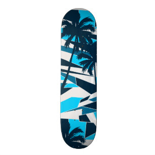 Abstract surf palm trees skateboard