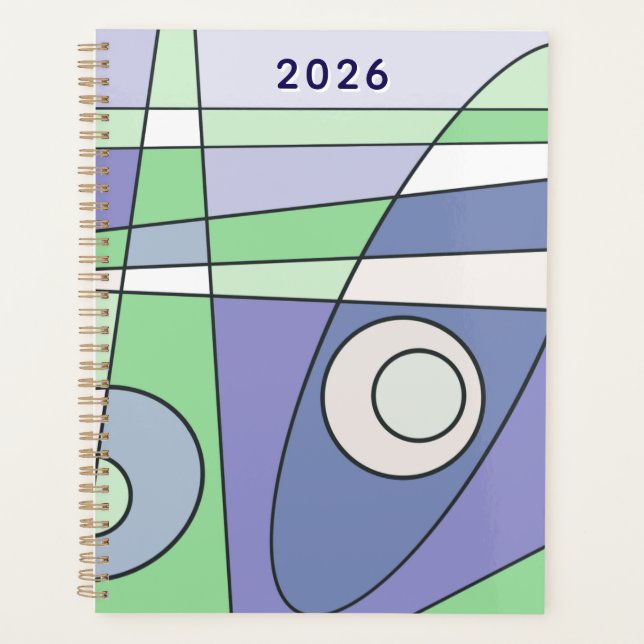 Abstract Surfing Green Purple A Planner (Front)