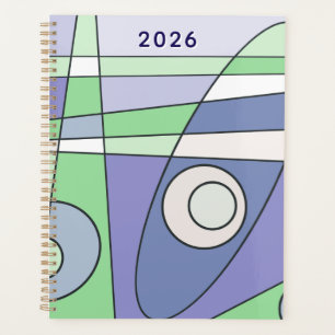 Abstract Surfing Green Purple Planner