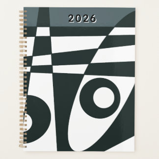 Abstract Surfing Grey White Planner