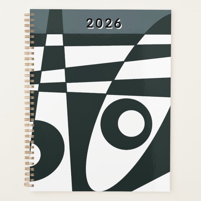 Abstract Surfing Grey White Planner (Front)