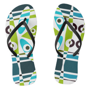 Abstract Surfing Olive Blue Teal Planner Thongs