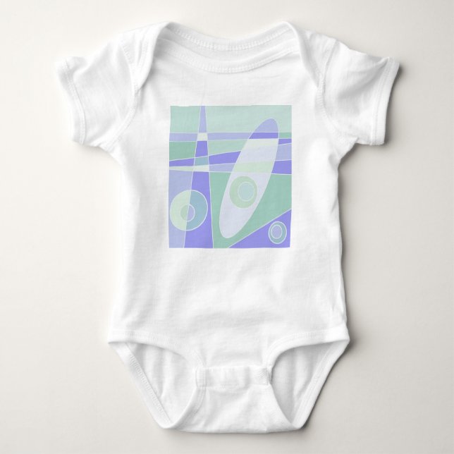 Abstract Surfing Pastel Purple Green Baby Bodysuit (Front)