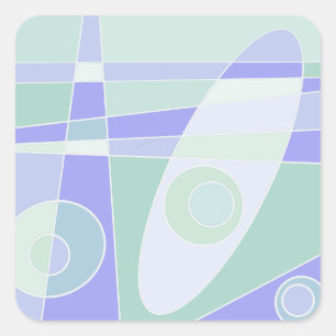 Abstract Surfing Pastel Purple Green Square Sticker