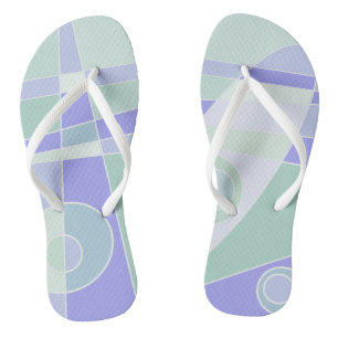 Abstract Surfing Pastel Purple Green Thongs