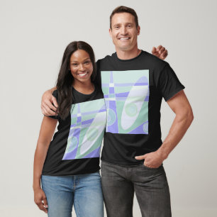 Abstract Surfing Purple Green T-Shirt