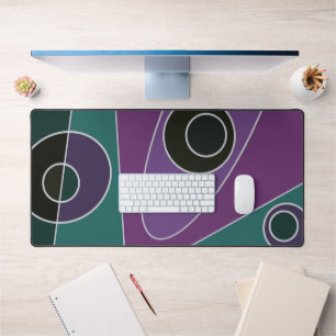 Abstract Surfing Teal Purple Desk Mat