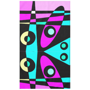 Abstract Surfing Turquoise Hot Pink Yellow Black Tablecloth