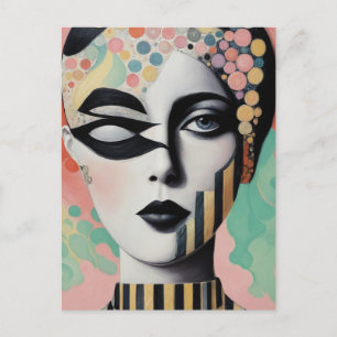 Abstract Surreal Woman Postcard