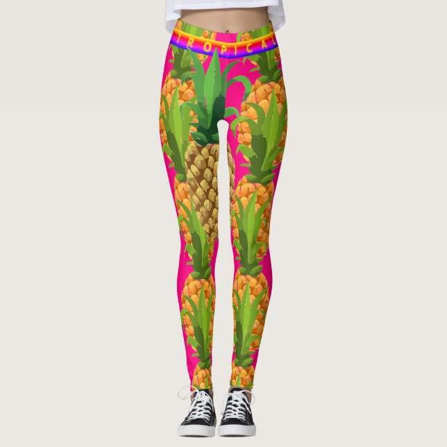 Abstract Sweet Pink Love Leggings (Front)