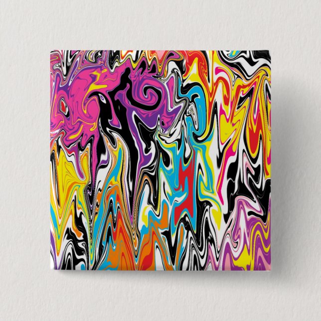 Abstract Swirl 15 Cm Square Badge (Front)