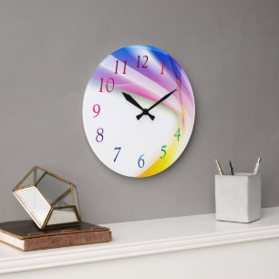Abstract Swirl 1 Large Clock