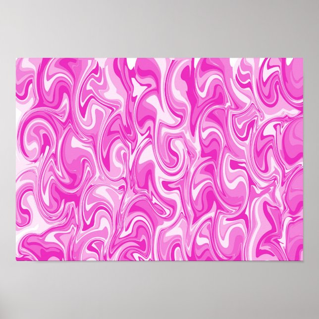 Abstract Swirl Art - Magenta Poster (Front)