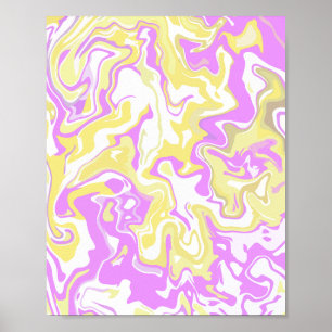 Abstract Swirl Art with Pastel Colours Poster