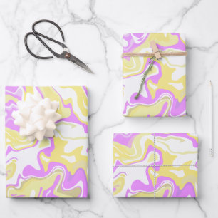 Abstract Swirl Art with Pastel Colours Wrapping Paper Sheet