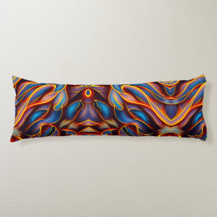 Abstract Swirl Blue Red Flames Body Cushion